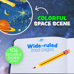 Peaceable Kingdom - Lock & Key Diary for Kids - Deep Space Glow in the Dark
